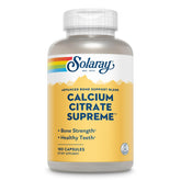 SOLARAY Calcium Citrate Supreme bouteille: soutien potentiel des os et absorption douce.