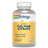 SOLARAY Calcium Magnésium Citrate – bouteille de compléments, soutien des os et de la fonction musculaire.