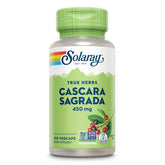 SOLARAY Cascara Sagrada 450 mg: bouteille de gélules véganes faciles à prendre.