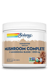 SOLARAY champignons fermentés complets, poudre – bouteille prête à l'emploi et nutriments potentiels.