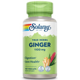 SOLARAY racine de gingembre: bouteille de capsules pour une digestion équilibrée.