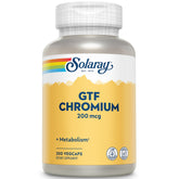 Solaray GTF Chromium 200mcg capsules, soutien potentiel au métabolisme et énergie durable.