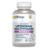 SOLARAY multivitamine liposomale pour femmes, bouteille visible, absorption potentielle améliorée.