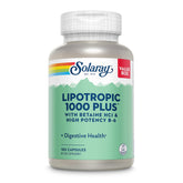 SOLARAY Lipotropic 1000 Plus – bouteille et étiquette visibles pour soutenir le métabolisme des graisses.