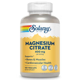SOLARAY Magnésium Citrate 400 mg – bouteille pratique pour une supplémentation quotidienne.