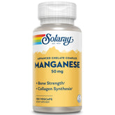 SOLARAY Manganèse — bouteille et capsules véganes, soutien potentiel à la solidité des os.