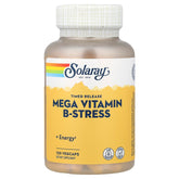 SOLARAY Mega B Stress - bouteille et etiquette, soutien potentiel au stress quotidien.