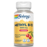 SOLARAY Méthyl B12, pastille cerise, pratique en déplacement pour soutenir l'énergie au quotidien.