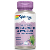 SOLARAY Palmier nain et Pygeum — Bouteille: soutien potentiel de la fonction prostatique.