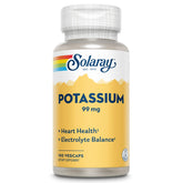 SOLARAY Potassium 99 mg – bouteille visible, soutien potentiel à l'équilibre électrolytique.