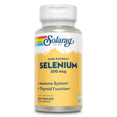 SOLARAY Selenium: bouteille et étiquette, soutien potentiel du système immunitaire.
