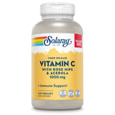SOLARAY Vitamine C 1000mg, emballage recyclable, pratique pour routine santé.