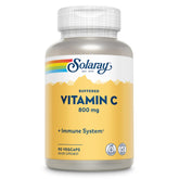 SOLARAY Vitamine C 800 mg — bouteille pratique pour le soutien immunitaire quotidien.