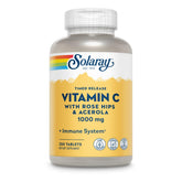 SOLARAY vitamine C cynorrhodon Acerola en bouteille, potentiel soutien immunitaire au quotidien.