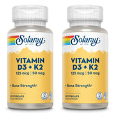 SOLARAY vitamine D3 + K2, bouteille, soutien potentiel calcium et santé cardiovasculaire