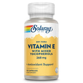 SOLARAY Vitamin E 400 UI – bouteille forme sèche avec tocophérols variés pour soutien antioxydant.