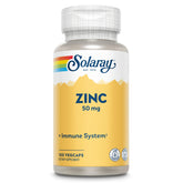 SOLARAY Zinc 50 mg – capsules immunité potentielles soutenues par une formulation végane.