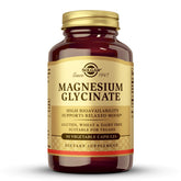 Solgar Magnésium Glycinate en bouteille, soutien potentiel à l'énergie et au bien-être quotidien.