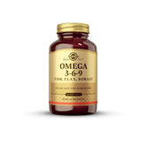 Solgar Omega3-6-9 gélules bouteille visible, soutien potentiel des articulations et de la peau