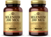 Solgar Selenium 200 μg – comprimés dans une boîte, soutien potentiel des défenses antioxydantes.