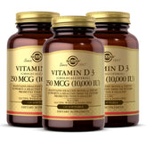 Solgar vitamine D3 10 000 UI — gélules en bouteille, absorption potentielle