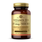 Solgar Vitamine D3 bouteille montrant le produit et le design de l'emballage, soutien quotidien potentiel