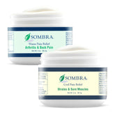 Application du gel chaud Sombra sur le muscle pour détendre les tensions.
