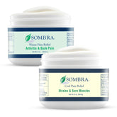 Sombra gel chaud en bouteille pour douleurs musculaires ciblées.