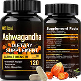 SoundHealth Ashwagandha – flacon de 120 capsules, pratique au quotidien.