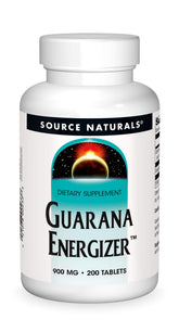 Source Naturals Guarana Energizer, tablettes 900 mg, énergie naturelle tout au long de la journée.