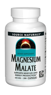 Source Naturals Magnésium Malate — capsules faciles à avaler pour soutenir l’énergie au quotidien.