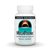 Source Naturals MegaFolinic—emballage visible, soutien potentiel à la formation des globules rouges.