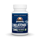 Source Naturals Mélatonine – bouteille libération prolongée pour un sommeil plus reposé.