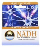 Source Naturals NADH pastilles menthe, boîte prête à l'emploi pour soutenir la vigilance.