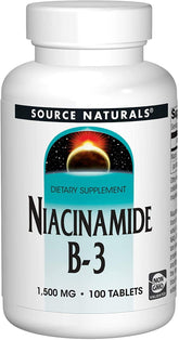 Source Naturals Niacinamide 1500 mg — bouteille: soutien potentiel au métabolisme quotidien