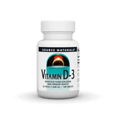 Source Naturals Vitamine D-3 1000 UI: bouteille montrant les comprimés et le soutien potentiel des os