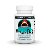 Source Naturals Vitamine D-3, bouteille 1000 UI, soutien des os.