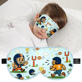 SpacePower masque yeux en soie Mulberry pour enfant au style football, douceur et confort.