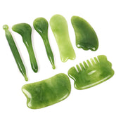 SPENCER Gua Sha Visage Ensemble sept pièces pour massage facial relaxant et ciblé.