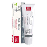 SPLAT Dentifrice White Plus montrant polissage de l’émail pour un éclat durable