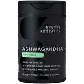 Sports Research Ashwagandha Softgels dans la bouteille, favorisant relaxation et calme.