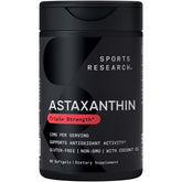 Bouteille Sports Research Astaxanthine Triple-Force prête à l’emploi, potentielle activité antioxydante.