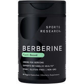 Sports Research Berberine - flacon et gelules vegetales, potentiel soutien metabolique.