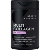 Sports Research bouteille de collagène biotine prête pour la routine beauté.