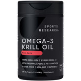 Sports Research Huile Krill 500 mg Mini Gels – emballage pratique pour l'usage quotidien.