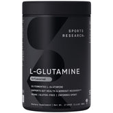 Sports Research L-Glutamine: flacon-poudre, soutien potentiel à la récupération après l'entraînement.