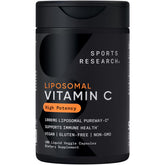 Sports Research vitamine C liposomique 1000 mg, bouteille: soutien quotidien et absorption potentiellement améliorée.