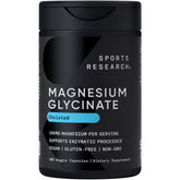 Sports Research Magnesium Glycinate – flacon, format pratique pour la routine nocturne