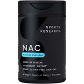 Sports Research NAC 600 mg – bouteille pratique pour prise quotidienne.