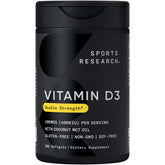 Sports Research Vitamine D3 4000 UI softgels en bouteille, soutien des os.